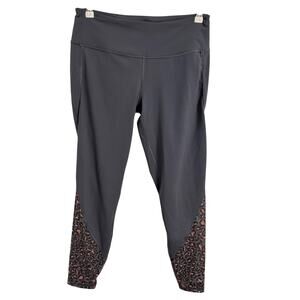 Victoria Sport L Gray Leopard Print Mesh‎ Athletic Leggings Yoga Pilates Workout